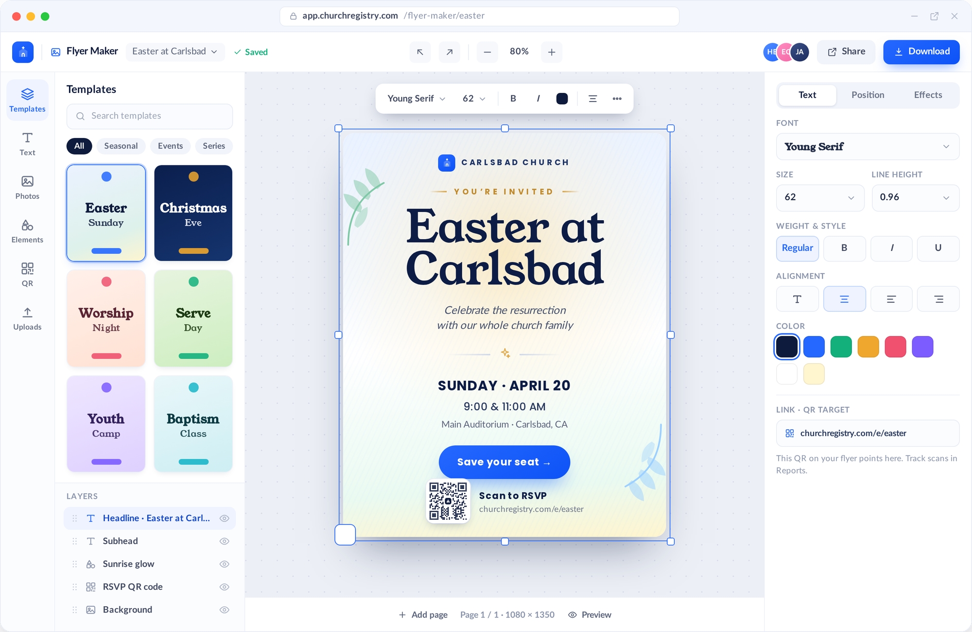 Flyer Studio in Church Registry